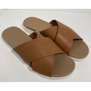 Women's‎ Slide Cris Cross Sport Sandals Size 9 Tan Amazon Essentials